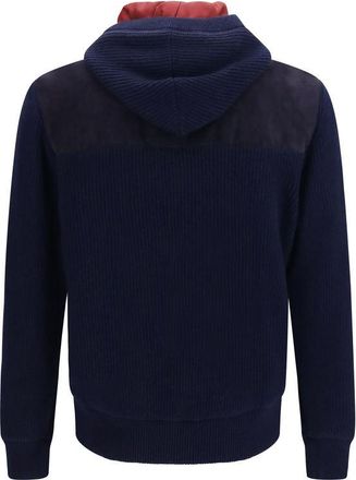 Brunello Cucinelli Mens Blue Wool Oves Aries Full-Length Jacket Clothing