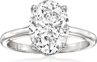 Ross-Simons Oval Lab-Grown Diamond Solitaire Ring in 14kt White Gold