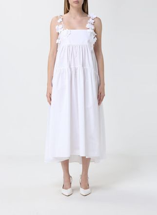 Meimeij Abito midi in popeline di cotone con fiori