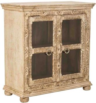 Wanderlust Deco Aparador de madera artesanal con 2 puertas 97 x 43 x 100h cm
