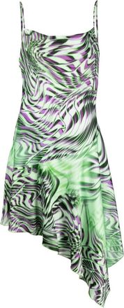Diesel all-over graphic-print cami dress - women - Viscose/Spandex/Elastane - S - Green
