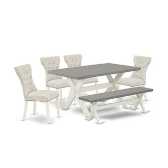 East West Furniture 6-Piece Kitchen Dining Room Set