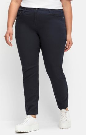 Sheego Stretch-Hose SHEEGO, Damen, Gr. 40, Normalgr&ouml;ssen, blau (tiefblau), 98% Baumwolle, 2% Elasthan, unifarben, Hosen Stretch-Hose