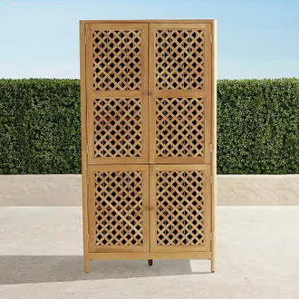 Frontgate Porto Teak Storage Cabinet - Frontgate