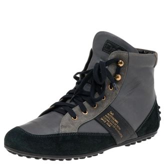 Dolce & Gabbana Multicolor Suede And Leather High Top Sneakers Size 45