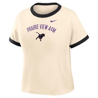 Nike Womens College (Prairie View A&M University) Cropped Ringer T-Shirt in Brown | ZW04N9PVUN26-NAB