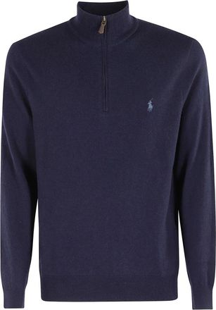Polo Ralph Lauren Pullover in lana con zip corta - - Knitwear - Uomo - Blu - S