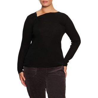 Sanctuary Shoulder Twist Long Sleeve Top in Black at Nordstrom, Size 3 X