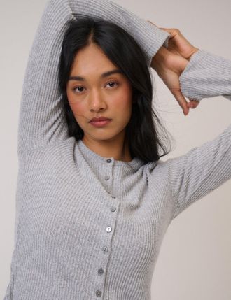 Nobody's Child Grey Ribbed Longline Cardigan