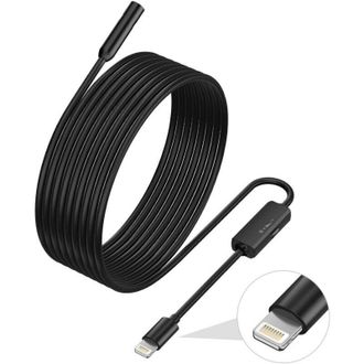 OEM Endoscopio Para Iphone, C&aacute;mara De Inspecci&oacute;n Con Lente De 5,5 Mm, Cable Semirr&iacute;gido De 1 Metro, Resistente Al Agua Ip68. - Crezuo