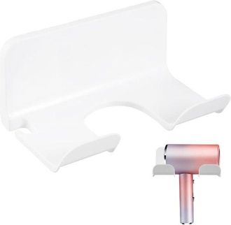 No Brand Soporte De Pared Para Secador De Pelo Sin Necesidad De Taladrar, Soporte Autoadhesivo Para Secador De Pelo, Organizador De Ba&ntilde;o Que Ahorra Espacio, Ap
