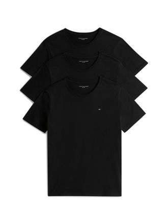 Tommy Hilfiger T-Shirt, Herren, Gr. M (50), schwarz, schwarz, schwarz, Jersey, Obermaterial: 100% Baumwolle, TOMMY HILFIGER UNDERWEAR, regular fit, Rundhals, Shirts 