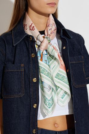 Casablanca Silk Scarf With Print, Unisex, Multicolour