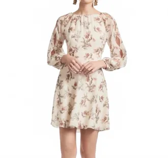 Sachin & Babi Bevvy Floral Chiffon Mini Dress In Cream