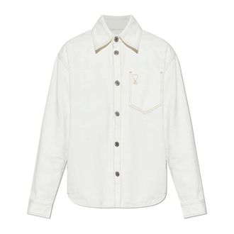 Ami Heren, Overhemden, Wit, Maat: L Denim