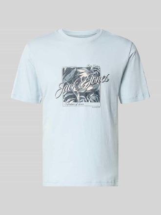 Jack & Jones Jack & Jones T-Shirt mit Rundhalsausschnitt Modell HONOLULU in Hellblau, Gr&ouml;&szlig;e XXL