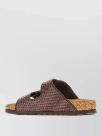 Birkenstock browne raffia arizona sandals cork sole