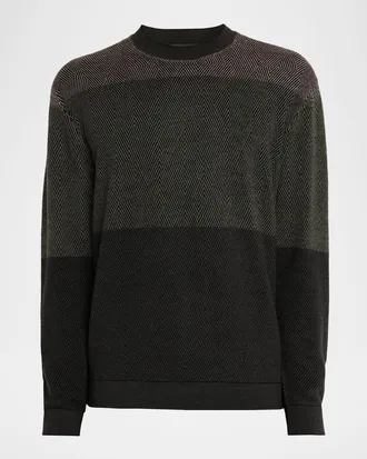 Emporio Armani Men & apos;s Colorblock Geo Knit Crewneck Sweater