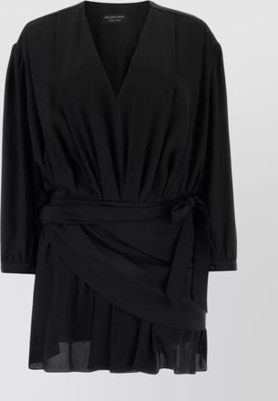 Balenciaga mini dress with belted waist and wrap detail
