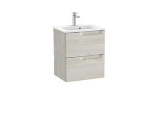 Roca Mueble Compacto 500mm Aleyda 2 Cajones + Lavabo 380mm Blanco Madera