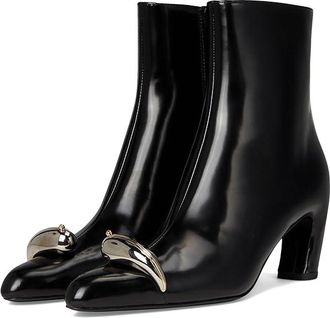 Tory Burch Pierced Xl Ankle Boot 65mm Womens Boots Perfect Black/Silver : 10.5 M, Leather