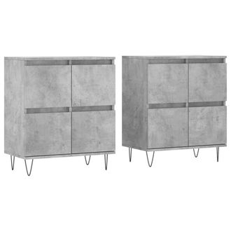 Berkfield Home Sideboards 2 pcs Concrete Grey Engineered Wood