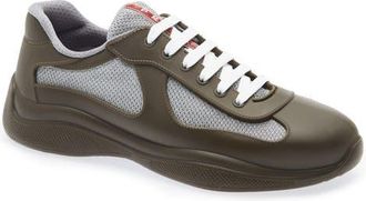 Prada Americas Cup Low Top Sneaker in Militare at Nordstrom, Size 44
