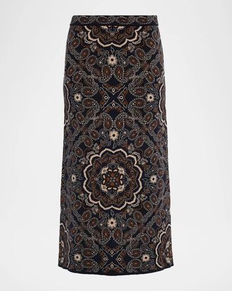 Cara Cara Clara Bandana Jacquard Midi Skirt