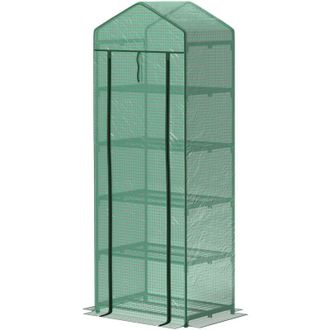 OEM Invernadero De Jard&iacute;n, Invernadero De Balc&oacute;n, Invernadero De 5 Niveles, 0,69 X 0,49 X 1,93 M, Acero, Cubierta De Pe Desmontable, Verde -crezuo