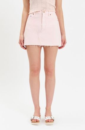 Daze Malibu Denim Miniskirt in Think Pink at Nordstrom, Size 30