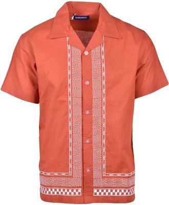 Dev&aacute; States Short Sleeve Shirt - Heren - Korte mouwen Overhemden - Rood - S - Katoen - Overhemden