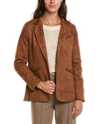 T Tahari Notch Collar Single-Button Blazer