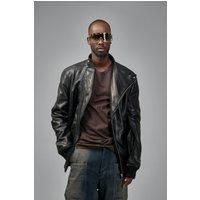 Rick Owens Leather Bomber Hollywood Flight