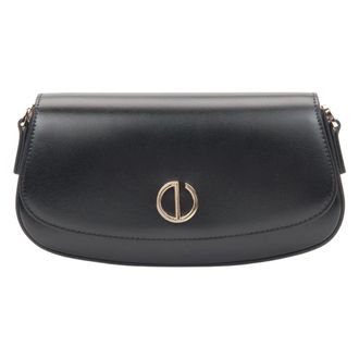 Estro & Luminara Small Black Leather Shoulder Bag - female - Estro - Shoulder Bags - Black - ONE SIZE - Bags