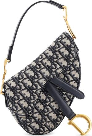 Dior Saddle Handbag Oblique Canvas Mini shoulder bag - Blu
