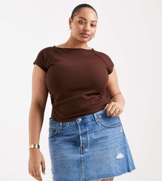 Levi's Plus - Gonna iconica lavaggio blu medio