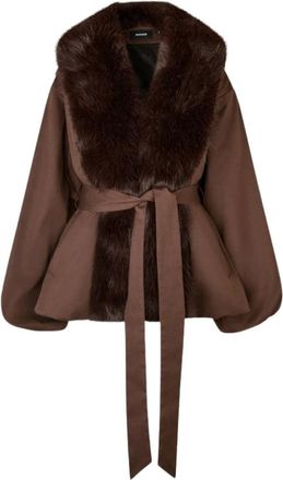 Rotate Giacca con collo in ecopelliccia - - Jackets - Donna - Marrone - L