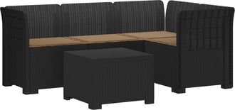 vidaXL Sof&aacute; De Jard&iacute;n Para 4 Personas Con Cojines Y Dise&ntilde;o De Rattan Vidaxl