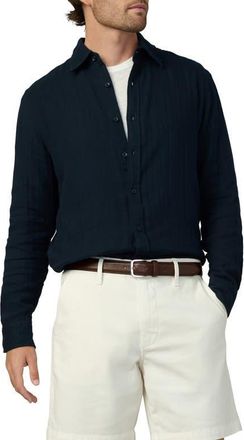 Joe's Cedric Cotton Gauze Button-Up Shirt in True Navy at Nordstrom, Size Xx-Large