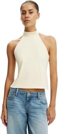 Cotton On Womens Hold Me Halter Twist Back in Vanilla Glow at Nordstrom, Size Xxx-Small