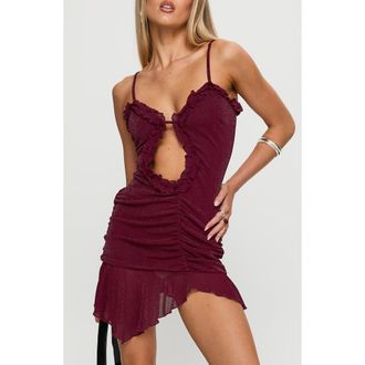 Princess Polly One Dance Asymmetric Minidress in Plum at Nordstrom, Size 12
