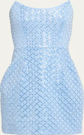 Rebecca Vallance Alix Sequined Strapless Mini Dress