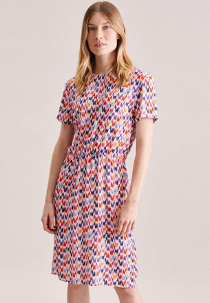 Seidensticker Sommerkleid SEIDENSTICKER Schwarze Rose, Damen, Gr. XS34, Normalgr&ouml;ssen, rot, 100% Viskose, bedruckt, regular fit, Rundhals, Kleider Sommerkleid, 1/2 