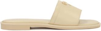 Kazar monogram cr&egrave;me lederen flip-flops - Dames - Sandalen - Beige - 37 EU - Leer - Schoenen