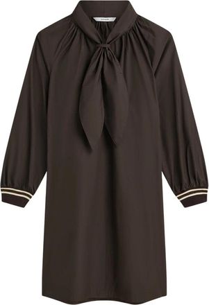 Summum Summum - Taft jurk met strik - 5s 1668-12259 - Dames - Korte kleedjes - Bruin - S - Polyester - Kleedjes