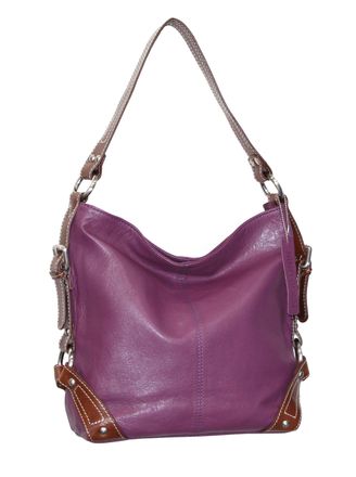 Nino Bossi Leather Bucket Bag in Viola