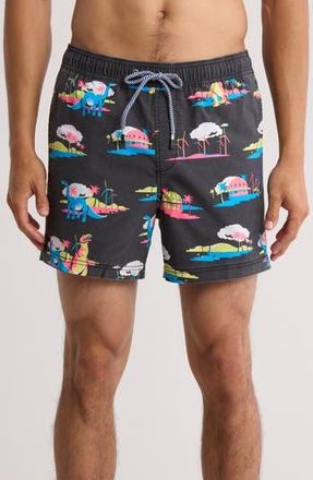 Party Pants Print Swim Trunks in Black at Nordstrom Rack, Size Xx-Large