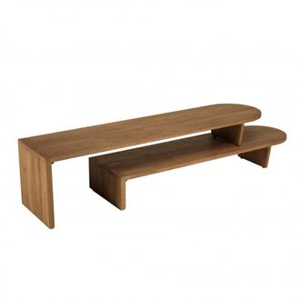 Macabane Mueble tv modular de madera de teca reciclada natural de 160 cm