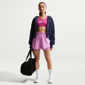 Nike Womens One Dri-FIT High-Waisted 3 2-in-1 Shorts in Purple | DX6016-503