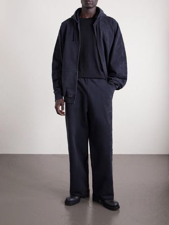 VETEMENTS Straight-Leg Logo-Embroidered Cotton-Jersey Sweatpants